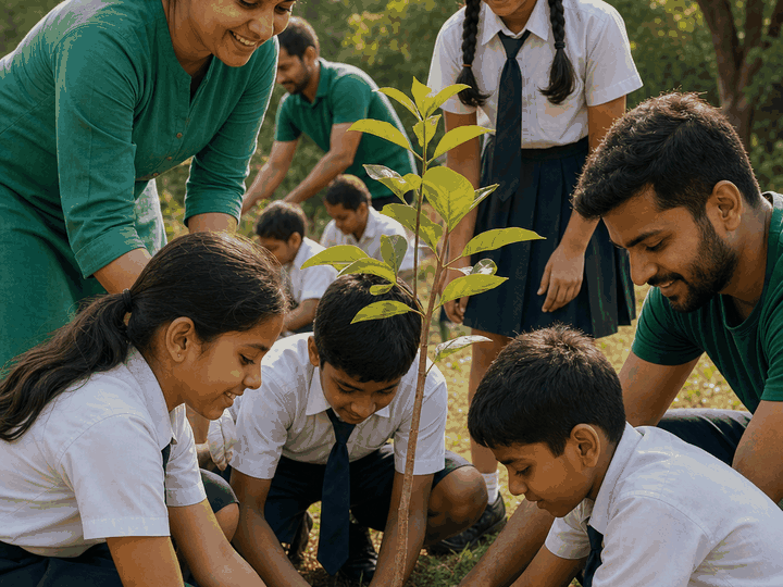 Animated Jigyasa Foundation community impact graphic